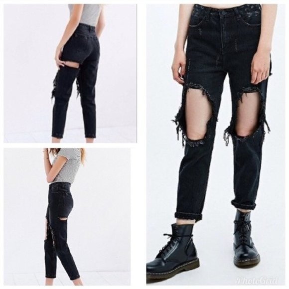 Unif‎ X Urban Outfitters Twerk Jeans Black 27 - Picture 3 of 14